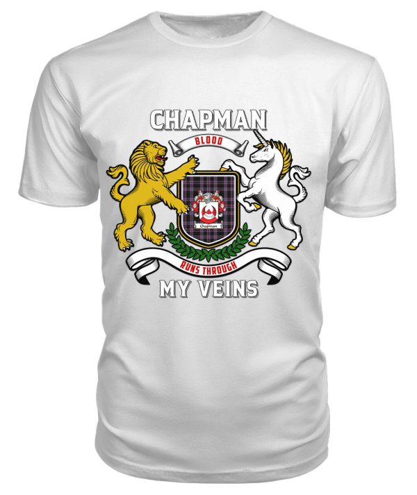 Chapman Tartan Crest 2D T-shirt - Blood Runs Through My Veins Style For Cheap - Image 3