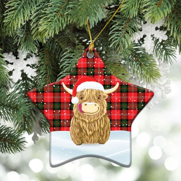 Nesbitt Modern Tartan Christmas Ceramic Ornament - Highland Cows Style Cheap - Image 4