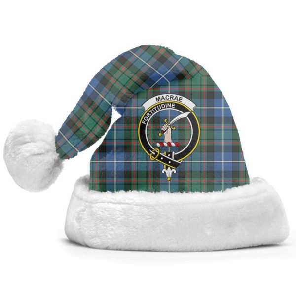 MacRae Hunting Ancient Tartan Crest Christmas Hat Online Sale - Image 2