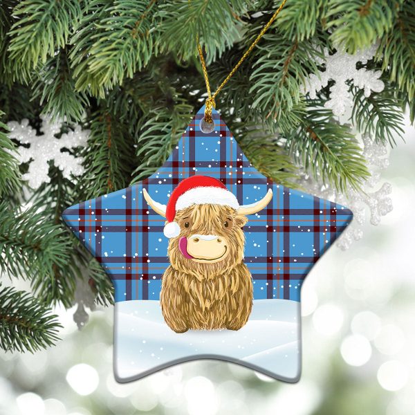 Elliott Ancient Tartan Christmas Ceramic Ornament - Highland Cows Style Online Hot Sale - Image 4