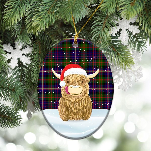 Cameron of Erracht Modern Tartan Christmas Ceramic Ornament - Highland Cows Style Supply - Image 3