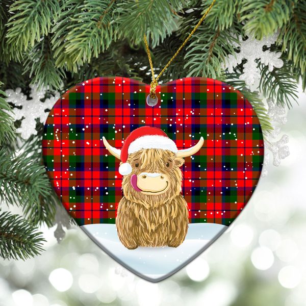 MacNaughten Tartan Christmas Ceramic Ornament - Highland Cows Style Sale - Image 5