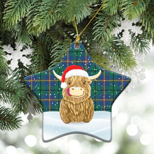 Carmichael Ancient Tartan Christmas Ceramic Ornament - Highland Cows Style For Cheap - Image 4