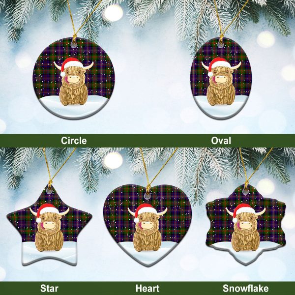 Cameron of Erracht Modern Tartan Christmas Ceramic Ornament - Highland Cows Style Supply