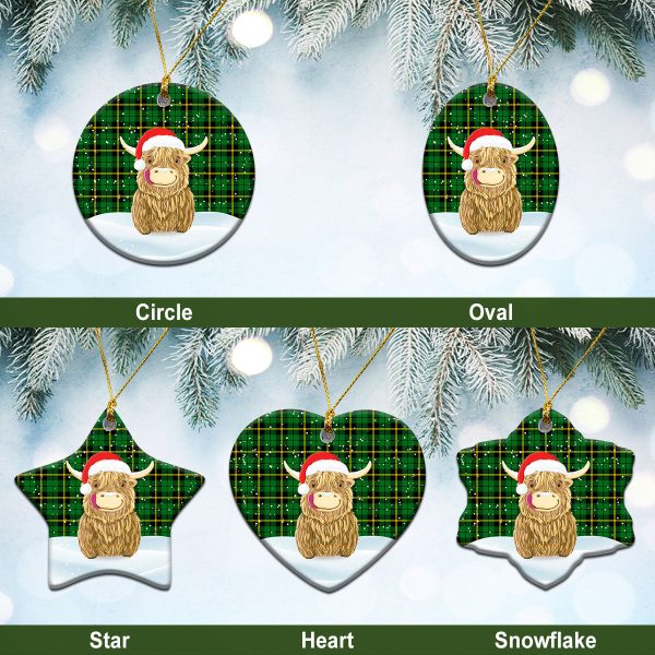 Wallace Hunting Modern Tartan Christmas Ceramic Ornament - Highland Cows Style Supply