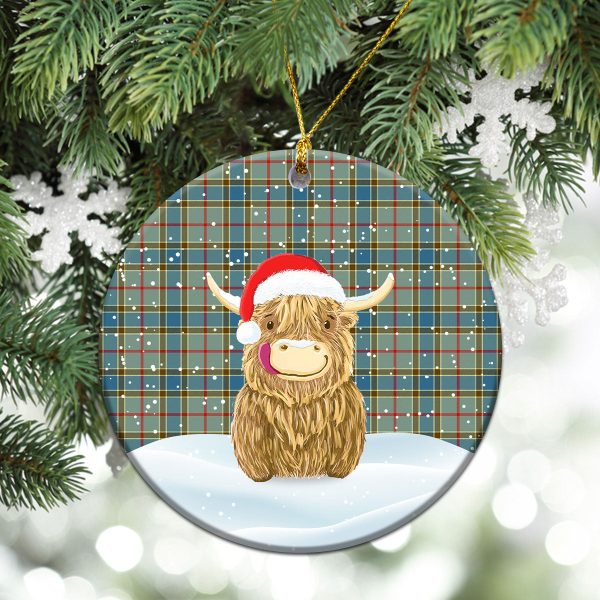 Balfour Blue Tartan Christmas Ceramic Ornament - Highland Cows Style Discount - Image 2