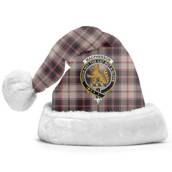MacPherson Hunting Ancient Tartan Crest Christmas Hat For Discount - Image 2