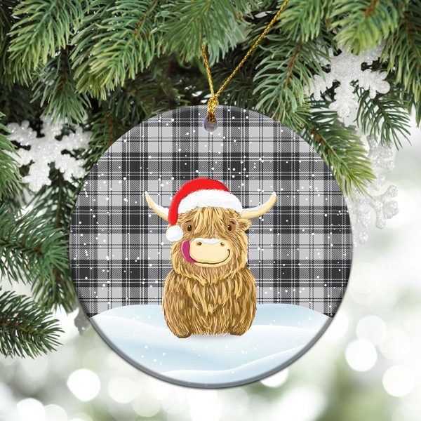 Glen Tartan Christmas Ceramic Ornament - Highland Cows Style Cheap - Image 2