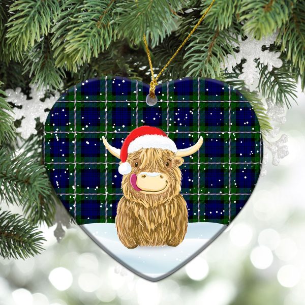 Forbes Modern Tartan Christmas Ceramic Ornament - Highland Cows Style Sale - Image 5