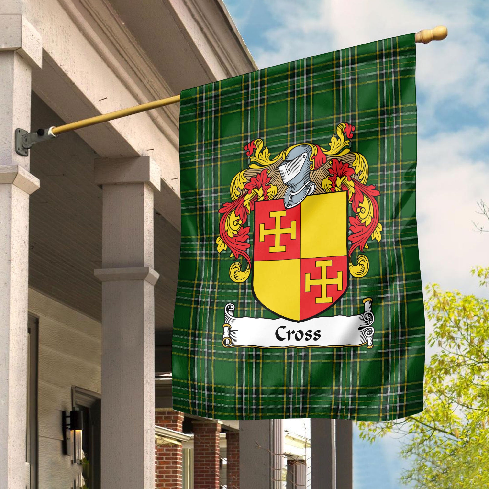 Cross Tartan Crest Garden Flag Hot on Sale