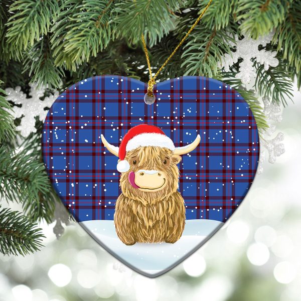 Elliott Modern Tartan Christmas Ceramic Ornament - Highland Cows Style on Sale - Image 5