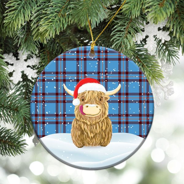 Elliott Ancient Tartan Christmas Ceramic Ornament - Highland Cows Style Online Hot Sale - Image 2