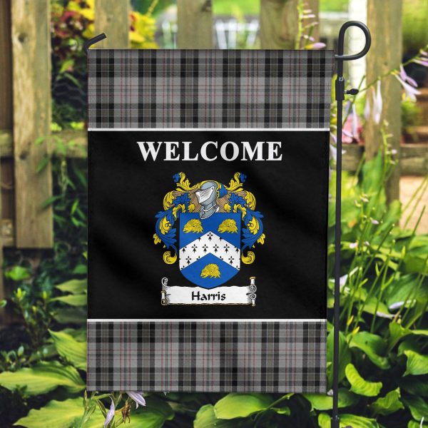 Harris Tartan Crest Black Garden Flag on Sale - Image 2