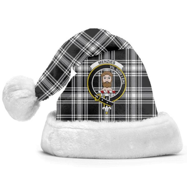 Menzies Black _ White Modern Tartan Crest Christmas Hat Online Hot Sale - Image 2