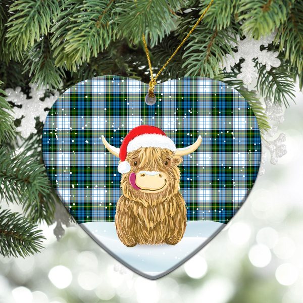 Campbell Dress Tartan Christmas Ceramic Ornament - Highland Cows Style Online now - Image 5