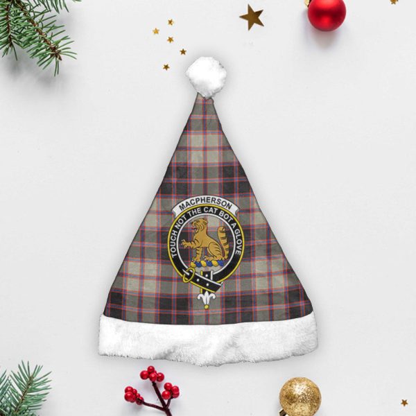 MacPherson Hunting Ancient Tartan Crest Christmas Hat For Discount - Image 3