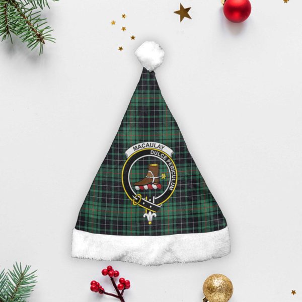MacAulay Hunting Ancient Tartan Crest Christmas Hat Fashion - Image 3