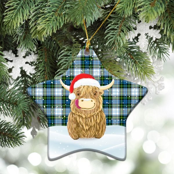Campbell Dress Tartan Christmas Ceramic Ornament - Highland Cows Style Online now - Image 4