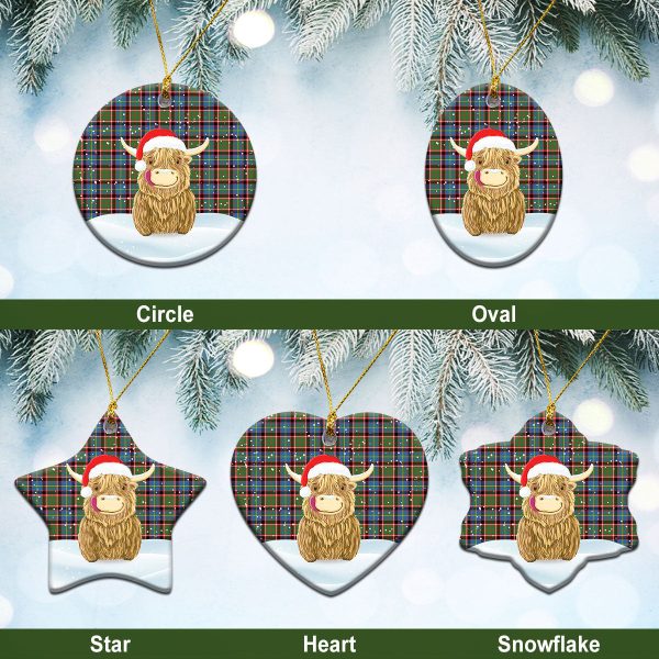 Stirling (of Cadder-Present Chief) Tartan Christmas Ceramic Ornament - Highland Cows Style For Sale