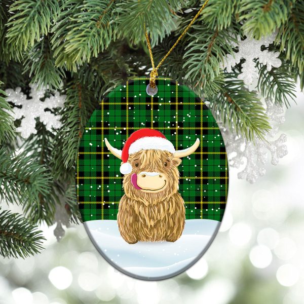Wallace Hunting Modern Tartan Christmas Ceramic Ornament - Highland Cows Style Supply - Image 3