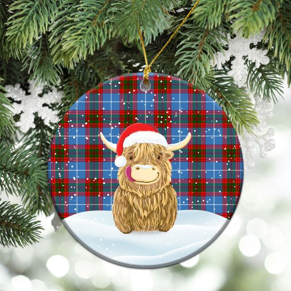 Pennycook Tartan Christmas Ceramic Ornament - Highland Cows Style Discount - Image 2