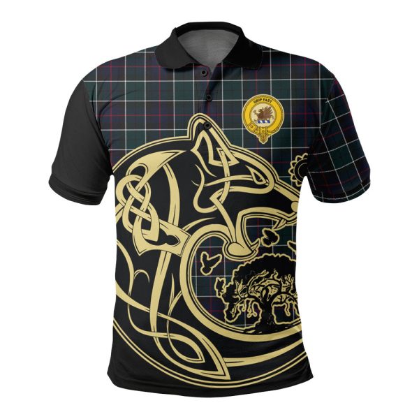 Leslie Hunting Modern Tartan Polo Shirt Viking Wolf For Cheap
