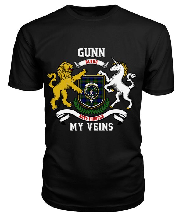 Gunn Modern Tartan Crest 2D T-shirt - Blood Runs Through My Veins Style Online Sale