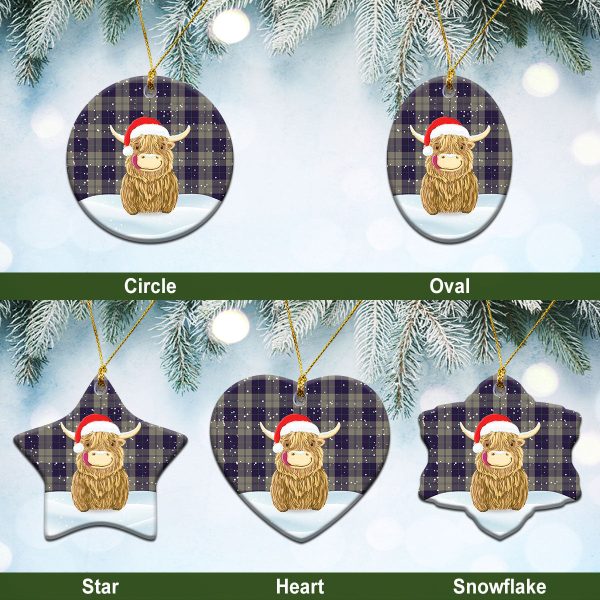 Cunningham Dress Blue Dancers Tartan Christmas Ceramic Ornament - Highland Cows Style Fashion