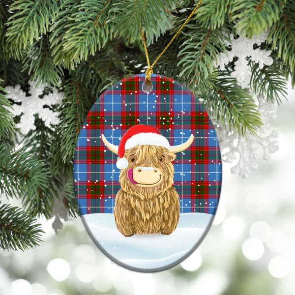 Pennycook Tartan Christmas Ceramic Ornament - Highland Cows Style Discount - Image 3