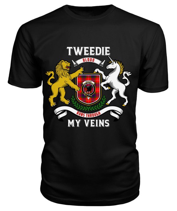 Tweedie Tartan Crest 2D T-shirt - Blood Runs Through My Veins Style For Sale