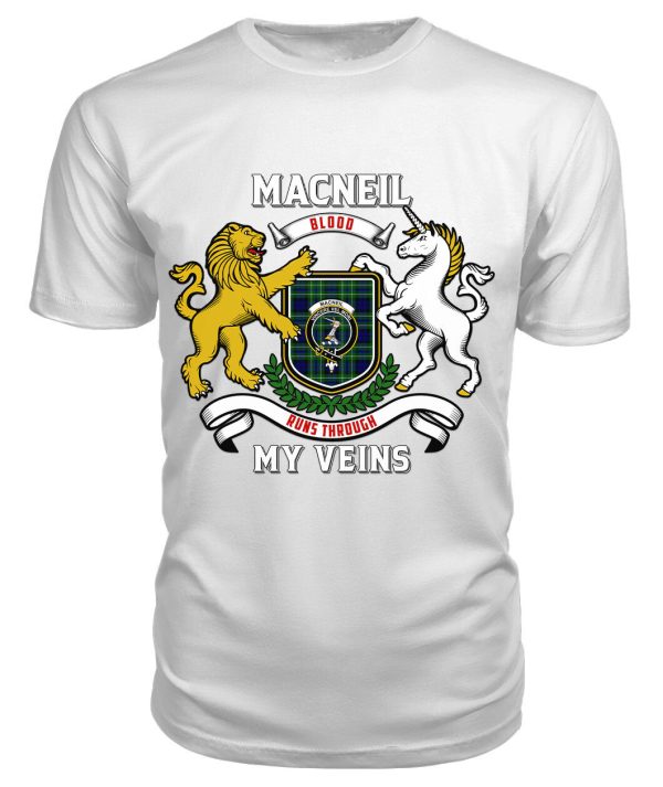 MacNeil of Colonsay Modern Tartan Crest 2D T-shirt - Blood Runs Through My Veins Style Online Hot Sale - Image 3