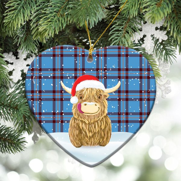 Elliott Ancient Tartan Christmas Ceramic Ornament - Highland Cows Style Online Hot Sale - Image 5