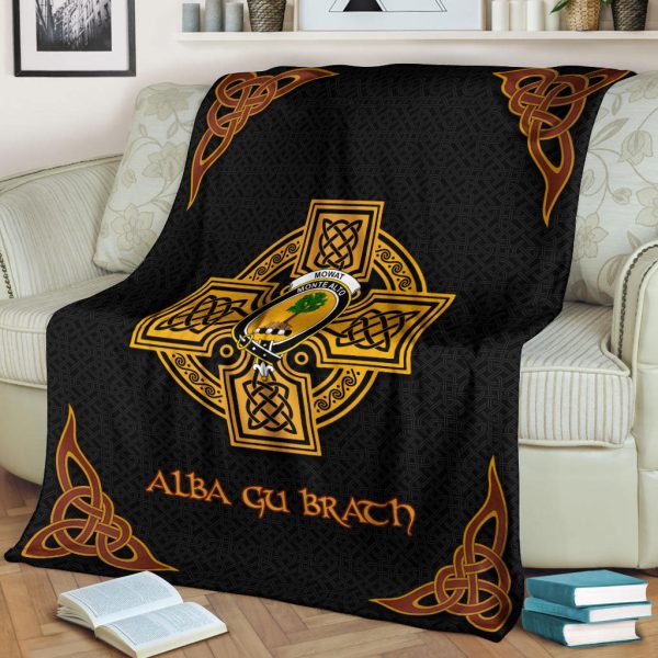 Mowat (of Inglistoun) Crest Premium Blanket - Black Celtic Cross Style Supply - Image 2