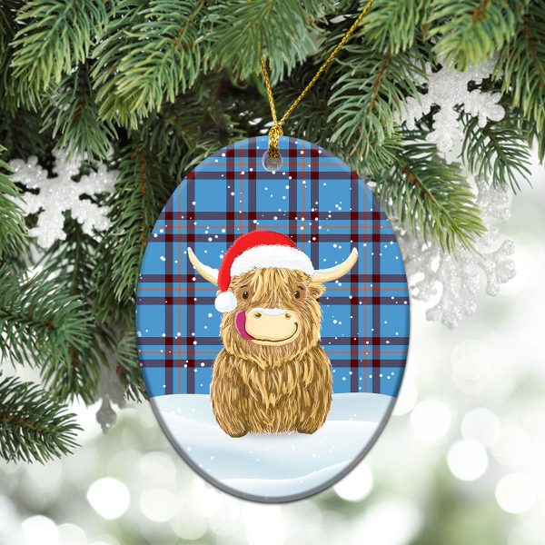 Elliott Ancient Tartan Christmas Ceramic Ornament - Highland Cows Style Online Hot Sale - Image 3