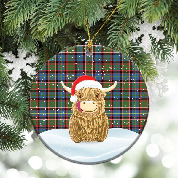 Stirling (of Cadder-Present Chief) Tartan Christmas Ceramic Ornament - Highland Cows Style For Sale - Image 2