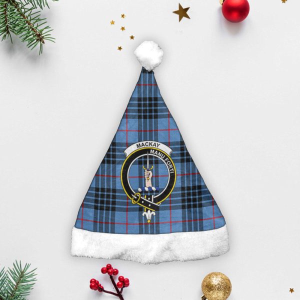 MacKay Blue Tartan Crest Christmas Hat Fashion - Image 3