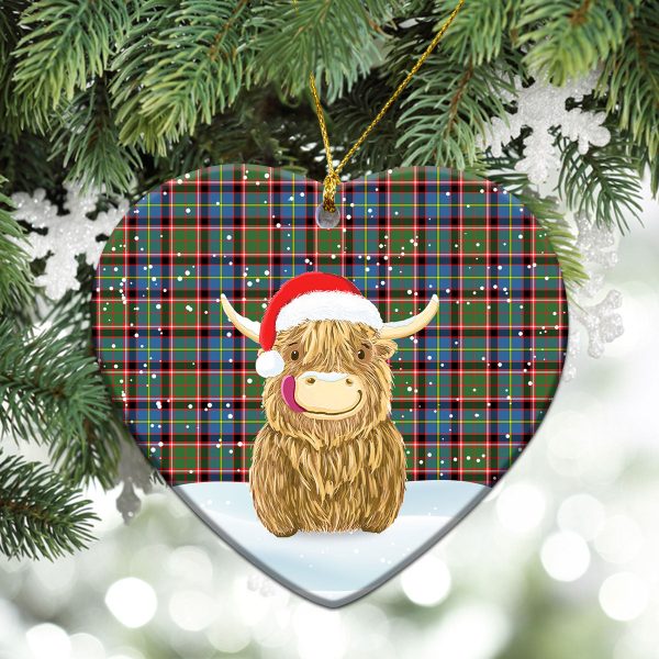Stirling (of Cadder-Present Chief) Tartan Christmas Ceramic Ornament - Highland Cows Style For Sale - Image 5