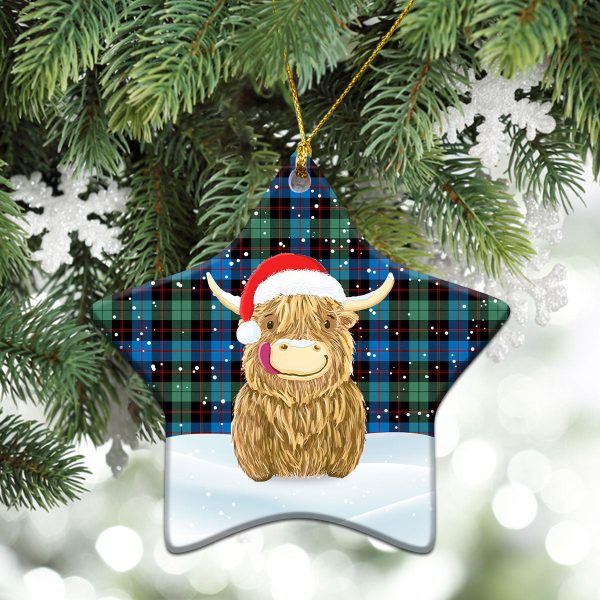 Guthrie Ancient Tartan Christmas Ceramic Ornament - Highland Cows Style Discount - Image 4