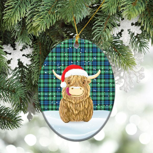 Graham of Montrose Ancient Tartan Christmas Ceramic Ornament - Highland Cows Style Cheap - Image 3