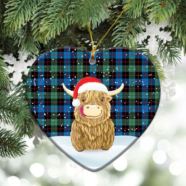 Guthrie Ancient Tartan Christmas Ceramic Ornament - Highland Cows Style Discount - Image 5