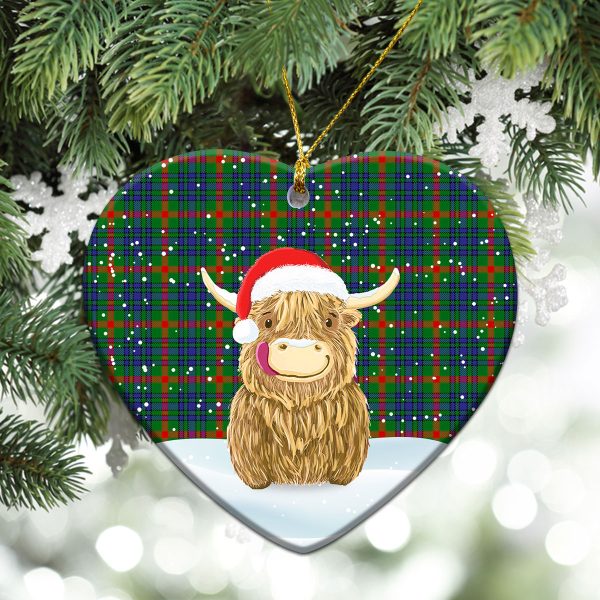 Aiton Tartan Christmas Ceramic Ornament - Highland Cows Style Hot on Sale - Image 5