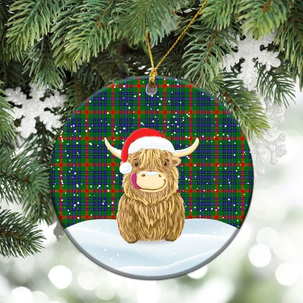 Aiton Tartan Christmas Ceramic Ornament - Highland Cows Style Hot on Sale - Image 2