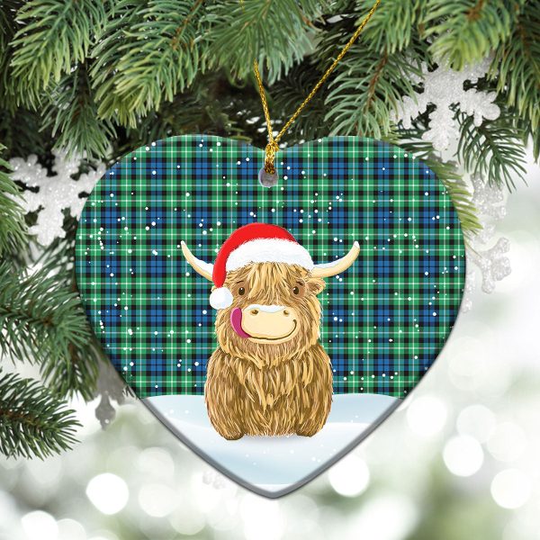 Graham of Montrose Ancient Tartan Christmas Ceramic Ornament - Highland Cows Style Cheap - Image 5