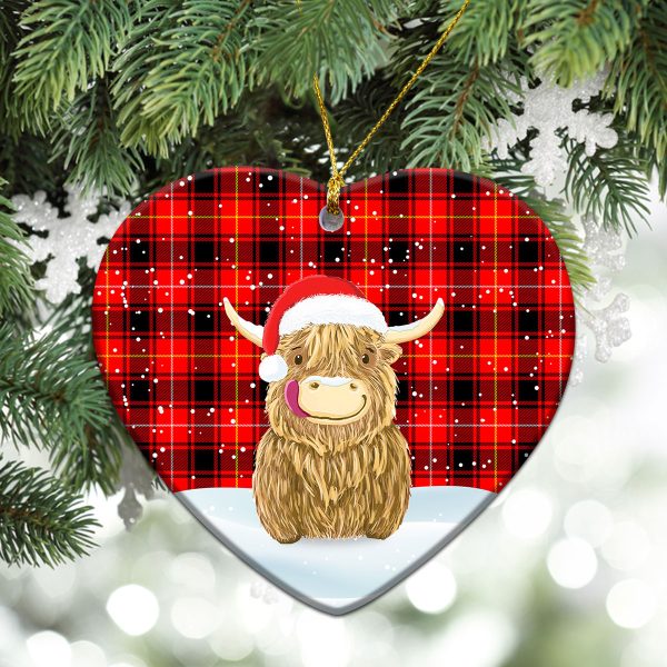McIvor Tartan Christmas Ceramic Ornament - Highland Cows Style Cheap - Image 5