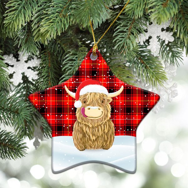 McIvor Tartan Christmas Ceramic Ornament - Highland Cows Style Cheap - Image 4