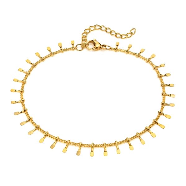 Stainless Steel Dangle Anklet for Women Fringe Chain Anklet Jewelry Fashion