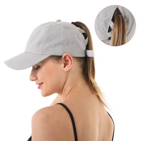 Ponytail Baseball Caps Women Criss Cross Messy Bun Snapback Hat For Discount