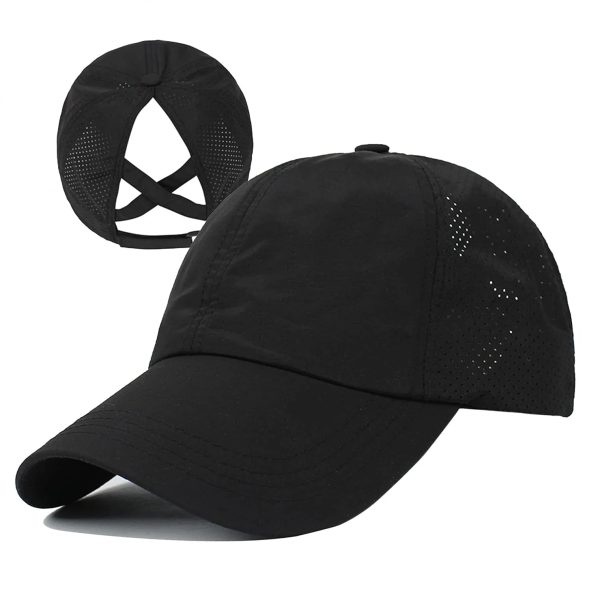 Ponytail Baseball Caps Women Criss Cross Messy Bun Snapback Hat For Discount - Image 2